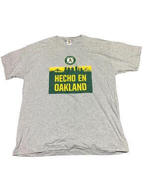 Hecho En Oakland A's Athletics Las Vegas XL Y2K T Tee Shirt Vintage Gray MLB
